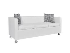 Discount vidaXL 3-Sitzer-Sofa Kunstleder Weiß