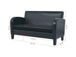 Outlet vidaXL 2-Sitzer-Sofa Kunstleder Schwarz