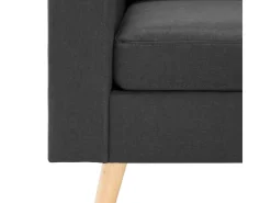 vidaXL 3-Sitzer-Sofa mit Hocker Dunkelgrau Stoff
