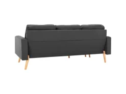 vidaXL 3-Sitzer-Sofa mit Hocker Dunkelgrau Stoff