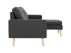 vidaXL 3-Sitzer-Sofa mit Hocker Dunkelgrau Stoff