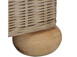 vidaXL 2-Sitzer-Sofa mit Kissen Natur Rattan