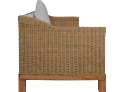 vidaXL 3-Sitzer-Sofa mit Polstern Natürliches Rattan Modell 1