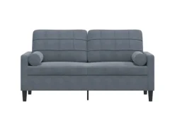 vidaXL 2-Sitzer-Sofa mit Zierkissen Dunkelgrau 140 cm Samt 2150046
