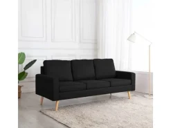 vidaXL 3-Sitzer-Sofa Schwarz Stoff Modell 4