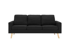 vidaXL 3-Sitzer-Sofa Schwarz Stoff Modell 4