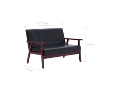 vidaXL 2-Sitzer-Sofa Schwarz Kunstleder Modell 1
