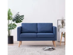 vidaXL 2-Sitzer-Sofa Stoff Blau Modell 2