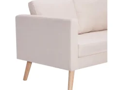 vidaXL 2-Sitzer-Sofa Stoff Cremeweiß Modell 1