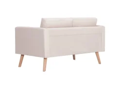 vidaXL 2-Sitzer-Sofa Stoff Cremeweiß Modell 1