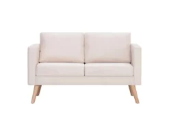 vidaXL 2-Sitzer-Sofa Stoff Cremeweiß Modell 1