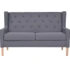 vidaXL 2-Sitzer-Sofa Stoff Grau