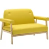 Online vidaXL 2-Sitzer-Sofa Stoff Gelb Modell 3