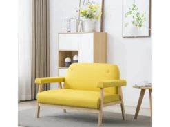 Online vidaXL 2-Sitzer-Sofa Stoff Gelb Modell 3