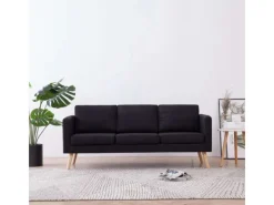vidaXL 3-Sitzer-Sofa Stoff Schwarz Modell 1