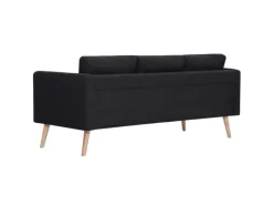 vidaXL 3-Sitzer-Sofa Stoff Schwarz Modell 1