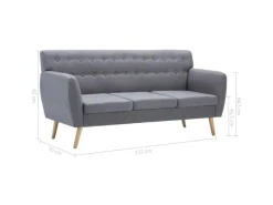 Online vidaXL 3-Sitzer-Sofa Stoff 172x70x82 cm Hellgrau