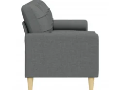 Discount vidaXL Sofa 3-Sitzer mit Zierkissen Dunkelgrau 210 cm Stoff 2158386