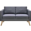 vidaXL Sofa 2-Sitzer Stoff Dunkelgrau