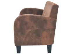 New vidaXL Sofa-Set 2-Tlg Kunstleder in Wildleder-Optik Braun