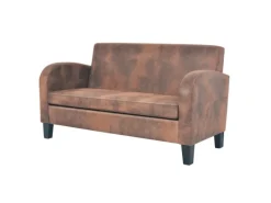 New vidaXL Sofa-Set 2-Tlg Kunstleder in Wildleder-Optik Braun