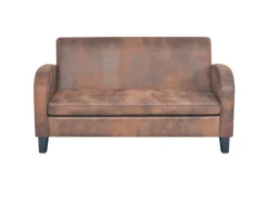 New vidaXL Sofa-Set 2-Tlg Kunstleder in Wildleder-Optik Braun