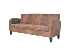 New vidaXL Sofa-Set 2-Tlg Kunstleder in Wildleder-Optik Braun