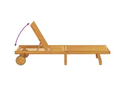 vidaXL Sonnenliege mit Rädern und Kissen Massivholz 4105536