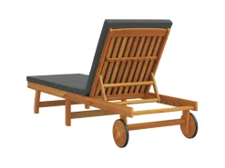 vidaXL Sonnenliege mit Rädern und Kissen Massivholz 4105536