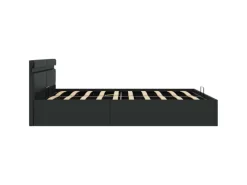 Best vidaXL Stauraumbett Hydraulisch mit LED Kunstleder 180x200 cm 285545 Schwarz