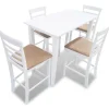 vidaXL Stehtisch und 4 Barhocker Holz Weiß