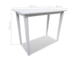 vidaXL Stehtisch und 4 Barhocker Holz Weiß