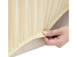 Best vidaXL Stretch Sofahusse 3-Sitzer Creme Polyester-Jersey