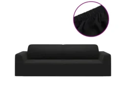 Discount vidaXL Stretch Sofahusse 3-Sitzer Schwarz Polyester-Jersey