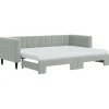 Discount vidaXL Tagesbett Ausziehbar mit Matratzen Hellgrau 80x200 cm Samt1847498