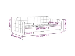 Clearance vidaXL Tagesbett Hellgrau 90x200 cm Samt1851836