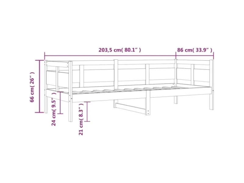 Hot vidaXL Tagesbett Massivholz Kiefer 80x200 cm1279818