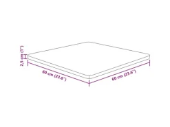 New vidaXL Tischplatte Quadratisch Hellbraun 60x60x2,5cm Behandelte Eiche