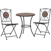 vidaXL 3-Tlg Bistro-Set Mosaik Keramik Orange Grau 279691