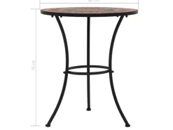 vidaXL 3-Tlg Bistro-Set Mosaik Keramik Orange Grau 279691