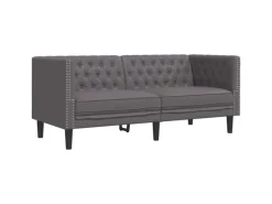 Best vidaXL 3-Tlg Chesterfield-Sofa-Set Kunstleder 3209270 Grau
