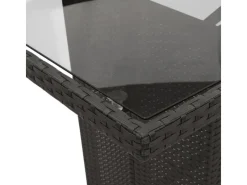 vidaXL 9-tlg Garten-Essgruppe mit Kissen Schwarz Poly Rattan Modell 98