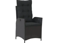 vidaXL 9-tlg Garten-Essgruppe mit Kissen Schwarz Poly Rattan Modell 98