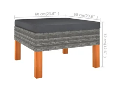 vidaXL 4-tlg Garten-Lounge-Set mit Kissen Poly Rattan Grau Modell 1