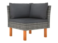 vidaXL 4-tlg Garten-Lounge-Set mit Kissen Poly Rattan Grau Modell 1