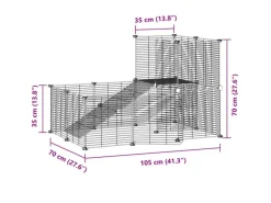 Online vidaXL 20-Tlg Haustierkäfig mit Tür Schwarz 35x35 cm Stahl Modell 2