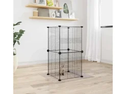 vidaXL 8-Tlg Haustierkäfig Schwarz 35x35 cm Stahl Modell 6