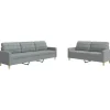 vidaXL 2-Tlg Sofagarnitur Hellgrau Stoff 2149641