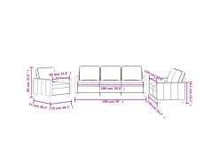 vidaXL 3-Tlg Sofagarnitur mit Kissen Samt 3201484