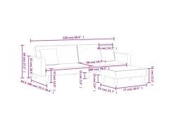 Sale vidaXL 2-Tlg Sofagarnitur mit Kissen Samt 3216268 Hellgrau